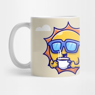 Cute Cool Sun Drink Coffee Cartoon Mug